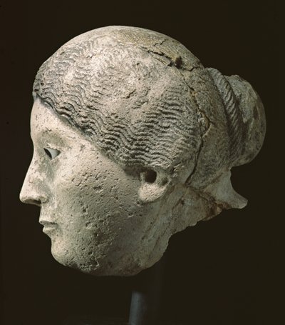 Seitenansicht des Kopfes einer Frau, 2. oder 3. Jahrhundert n. Chr. von Roman Period Egyptian